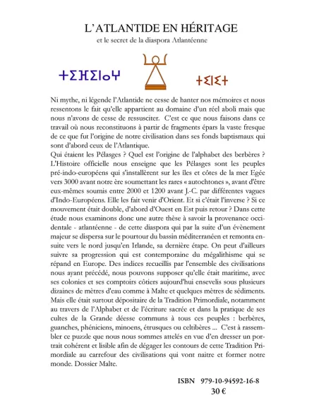 livres|esoterisme|Toysondor|L’Atlantide en héritage|30,00&nbsp;€|Livres